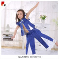 blue color easter outfit embroidery dress